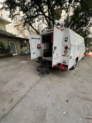 Magnet Plumbing service vehicle on-site for Sewer Line Repair in Encinitas